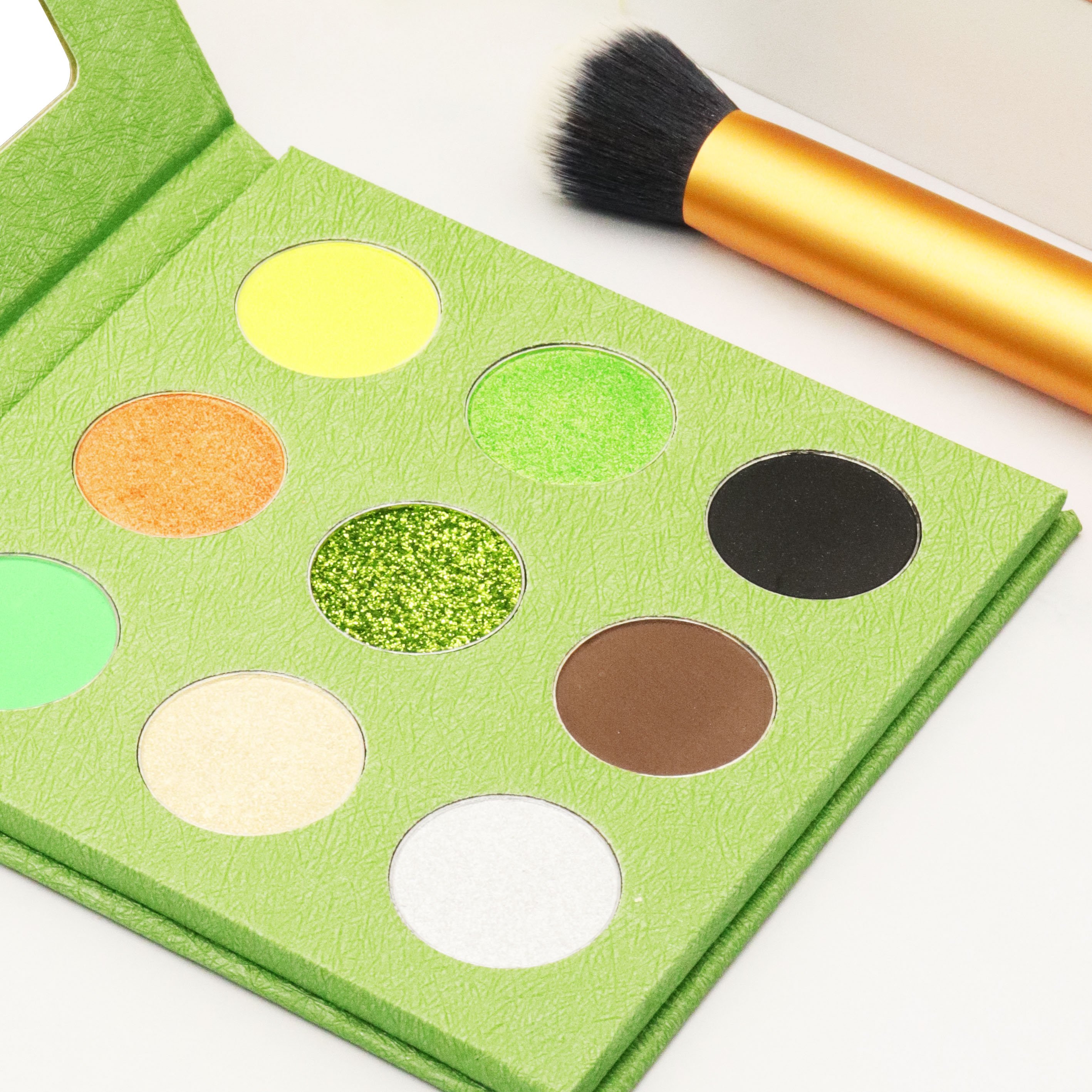 9 Color Makeup Matte Glitter Private Label Pigmented Eye Shadow Palette With Logo Oem Red Brown Pressed Eyeshadow Palette Book