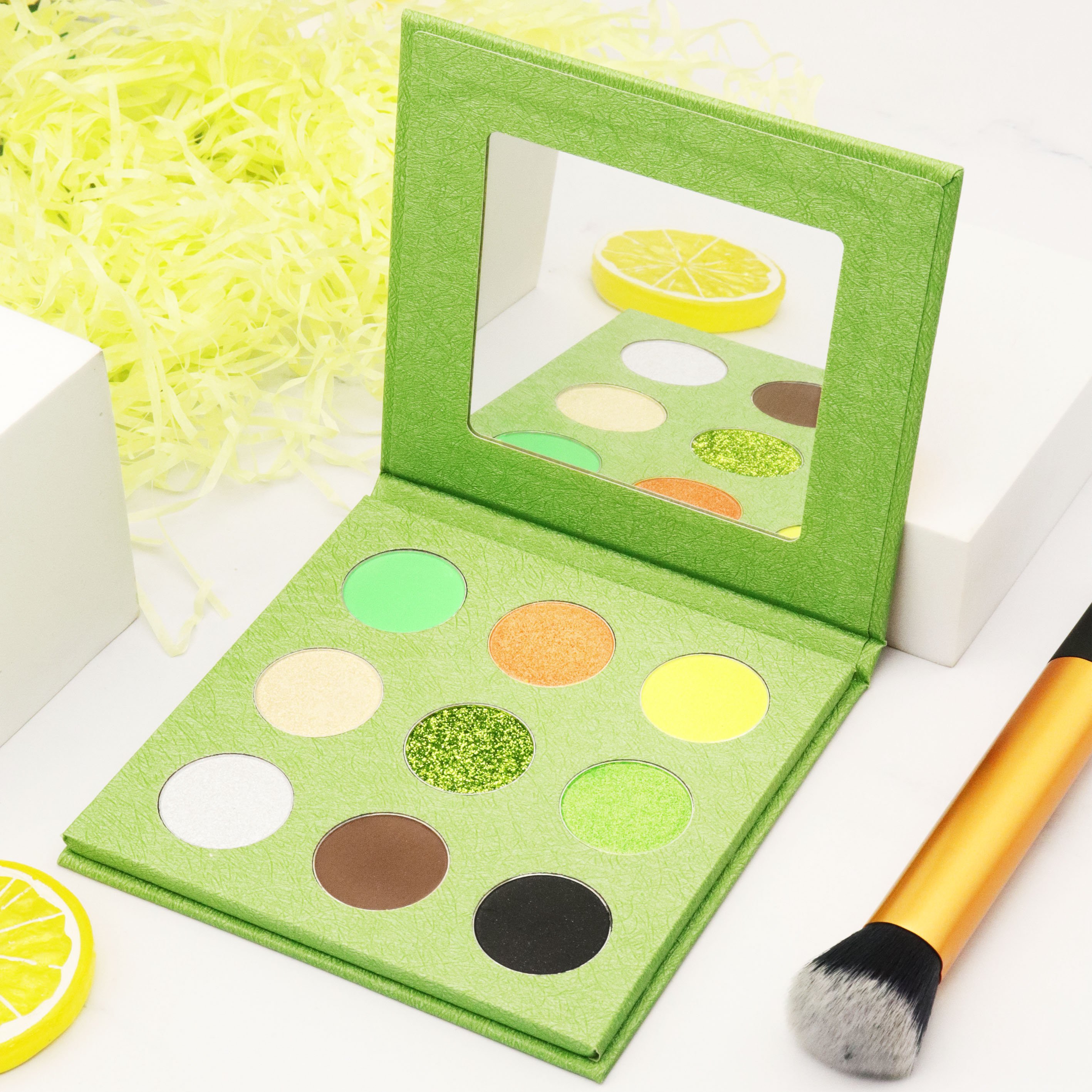 9 Color Makeup Matte Glitter Private Label Pigmented Eye Shadow Palette With Logo Oem Red Brown Pressed Eyeshadow Palette Book