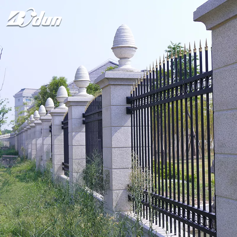 Outdoor security metal privacy aluminum panel garden steel brass used wrought iron fencing for sales