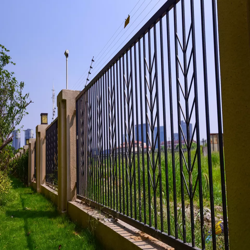 Outdoor security metal privacy aluminum panel garden steel brass used wrought iron fencing for sales