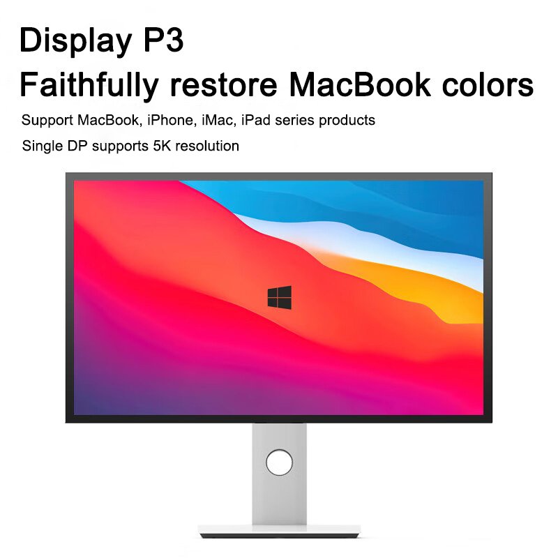 27 Inch UltraFine Mirror Screen 5120x2880 5K 60Hz IPS LCD Retina Monitor Type-C Ports & with macOS For Gaming Business Designers