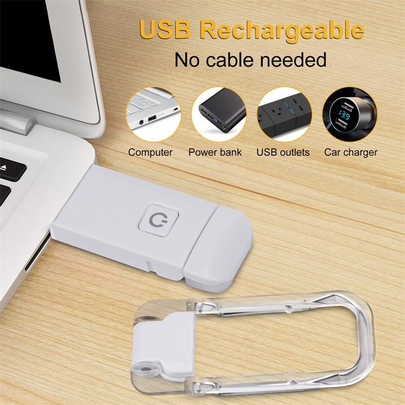 Clip on Book Reading light USB Rechargeable Flexible Led Night Reading lamp Mini Portable book Light