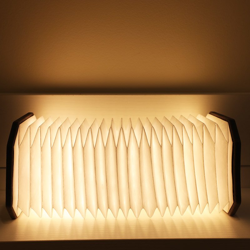 Japanese Desk Lamp with 2 Colors, Folding Wooden Book Lamp, Novelty Book Lovers Gifts &Library Book Decor