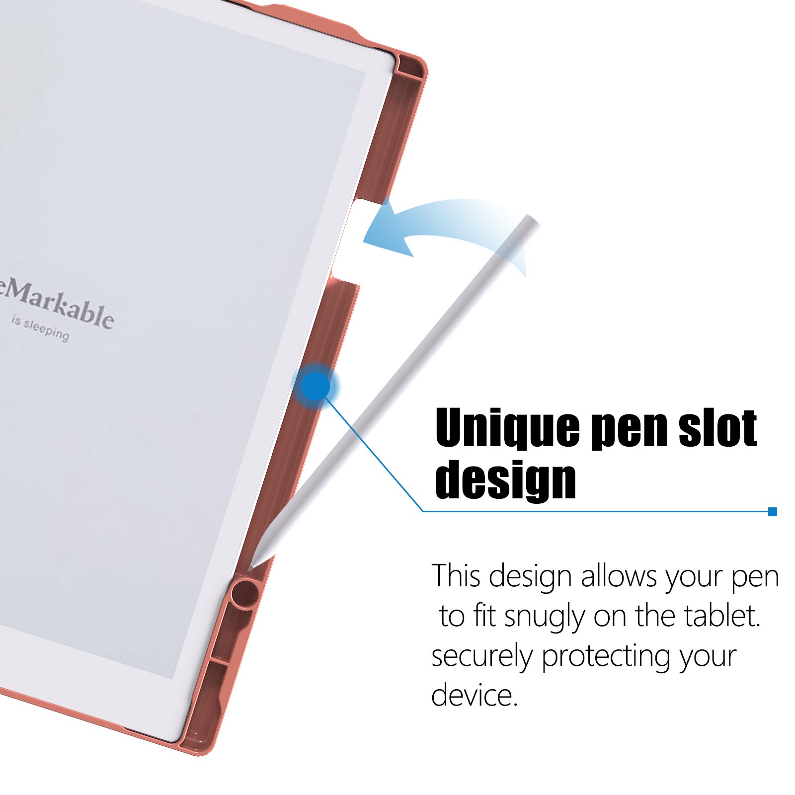 NET-CASE Case for Remarkable 2 Paper Tablet- Multi-Viewing Adjustable Folding Book Folio Cover - with Built-in Pen Holder