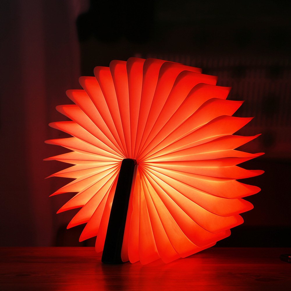 Reading Book Shaped Light Custom Portable Led Book Lamp Folding Book Lamp with USB Rechargeable Wooden Cover night lamp lights