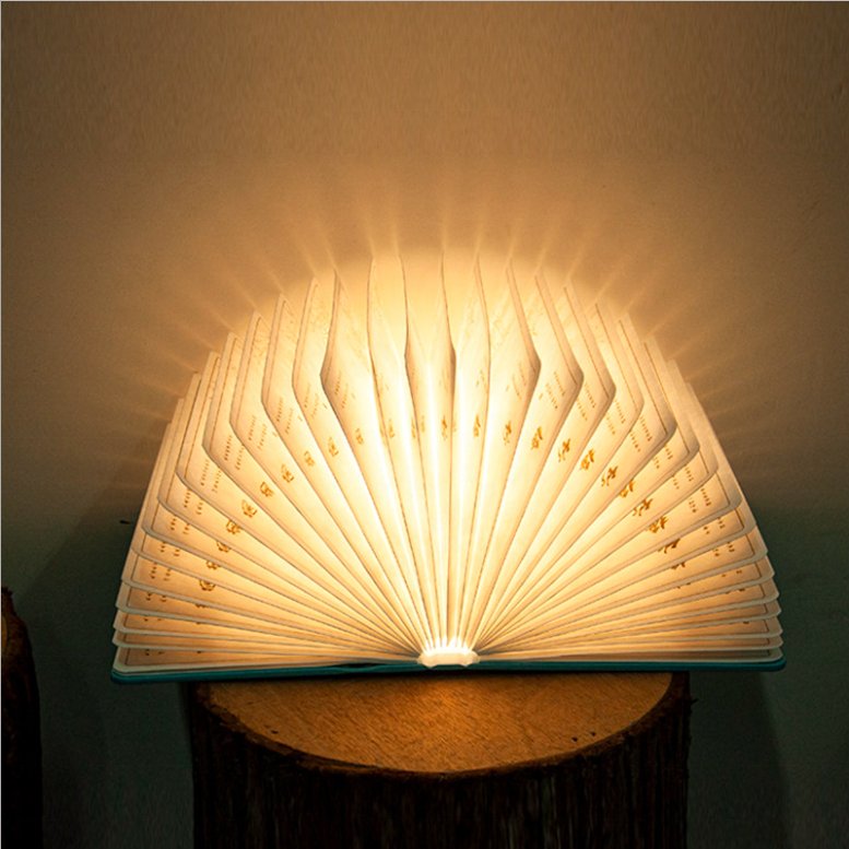 Kanlong Realistic portable chargeable PU decorating reading lamp kid's room night magic multi-functional custom Led book light