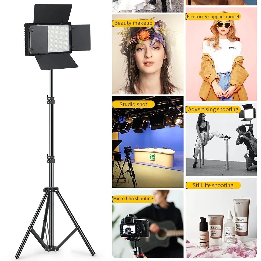 Fill Light Panel Video Recording Kit Rechargeable Studio Light Photo Studio for Camera Dimmable with Tripod
