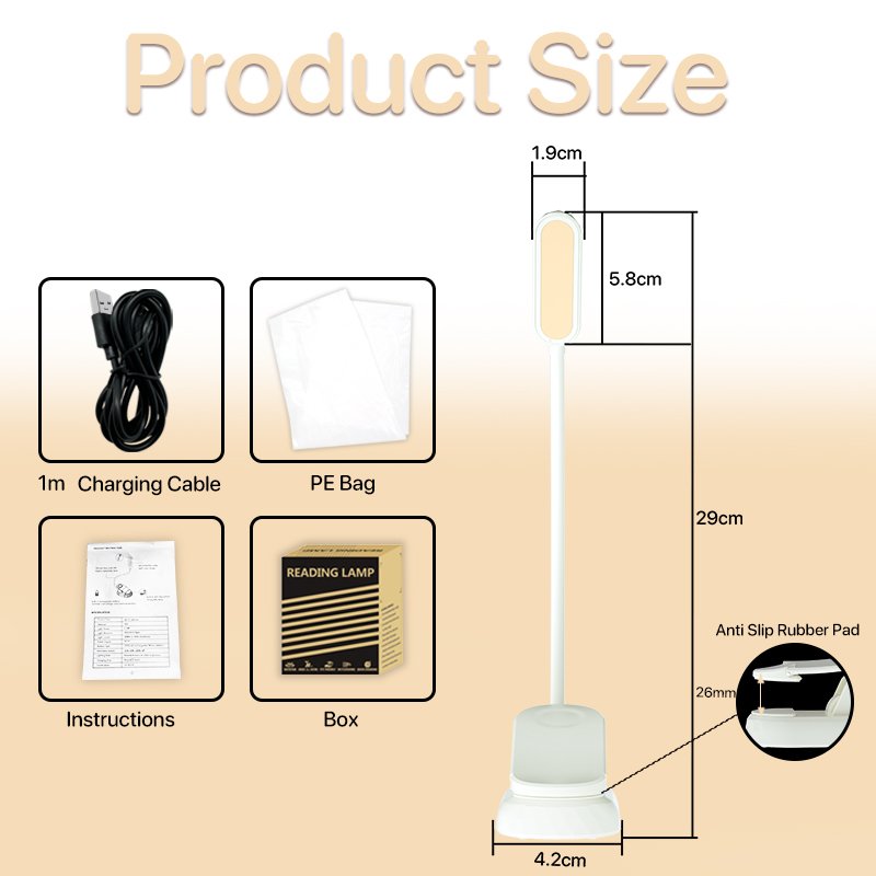 Amazen Hot Sell No Blue Light Led Book Light 3 Color Mode Rechargeable Bed Reading Lights Desk Study Book Lamp
