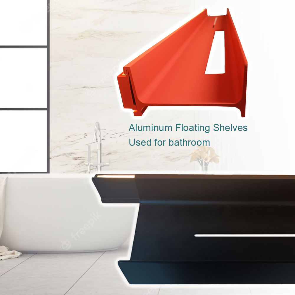 Aluminium Wall Mounted Luxury Led Light Bathroom Floating Corner Wall Shelves Home Decor