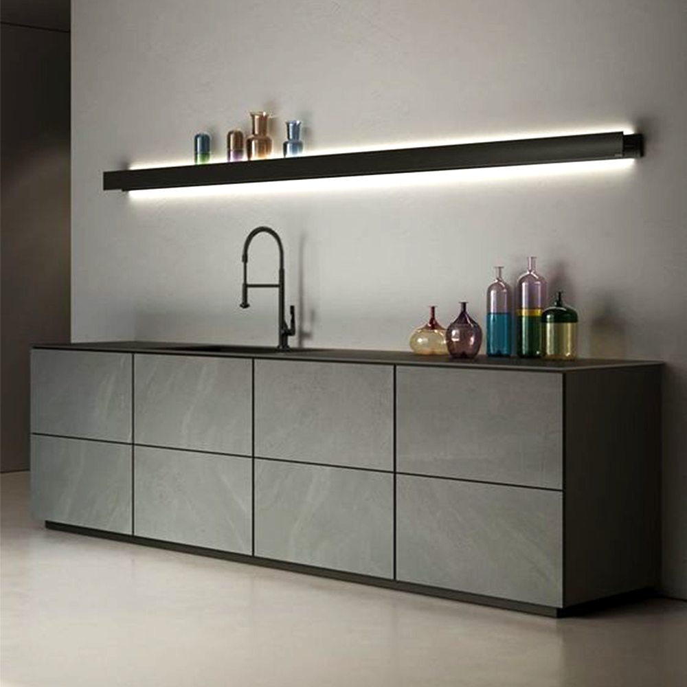 Aluminium Wall Mounted Luxury Led Light Bathroom Floating Corner Wall Shelves Home Decor