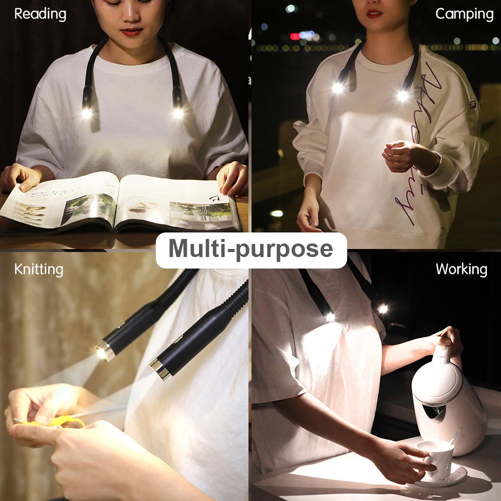 Hot Selling Led Portable Flexible Neck Hanging Charging Book Light Eye Protection Neck Reading Light
