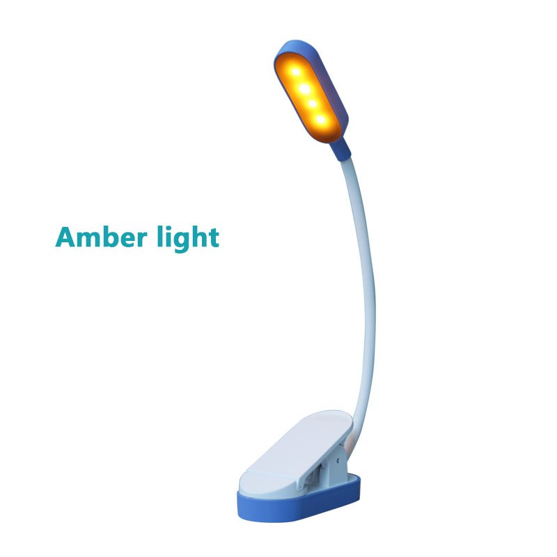 LED Book Light Reading Charging OEM 3 Brightness Goosenneck Warm Children&#39;s Light Amber Bedroom Mini Rechargeable Battery