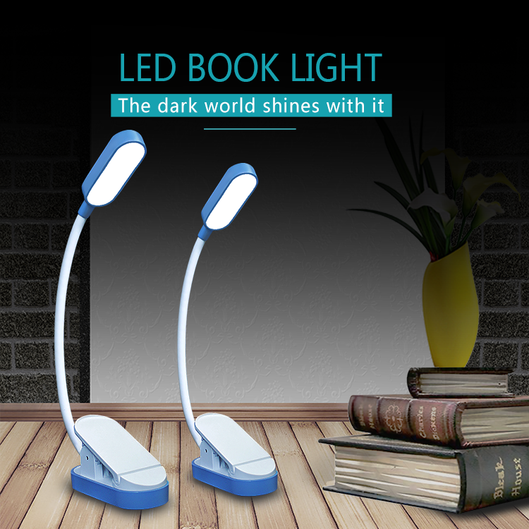 LED Book Light Reading Charging OEM 3 Brightness Goosenneck Warm Children&#39;s Light Amber Bedroom Mini Rechargeable Battery