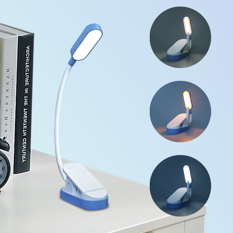 LED Book Light Reading Charging OEM 3 Brightness Goosenneck Warm Children's Light Amber Bedroom Mini Rechargeable Battery