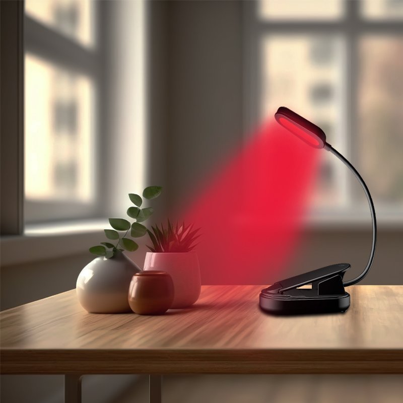 WooBlue 660nm Red Light Portable Read Light Reading Lamp Clip Flexible USB Rechargeable Led Read Light