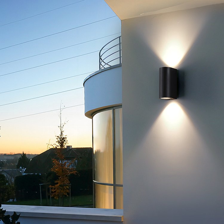 Led double round square waterproof wall lamp courtyard corridor balcony up and down lighting outdoor waterproof wall lamp