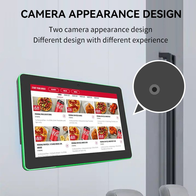 New Custom Wall Mount Android 10.1 13.3 15.6 inch Meeting Room 4G LTE POE RFID NFC 4 Sided RGB LED Light Bars Strips Tablet PC
