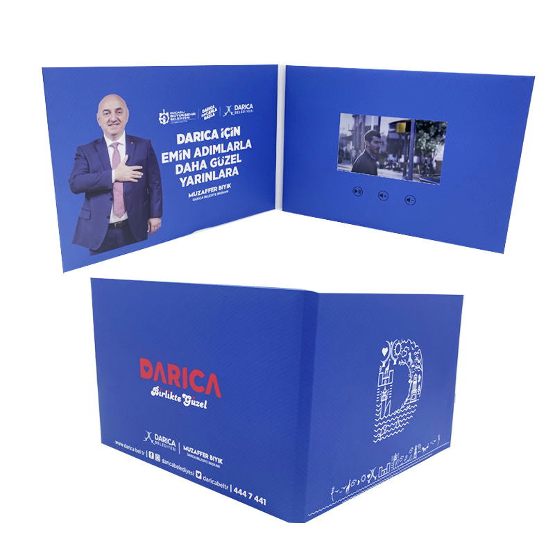 7 inch lcd display pop up video book blank digital video brochure gift card for marketing advertising business wedding
