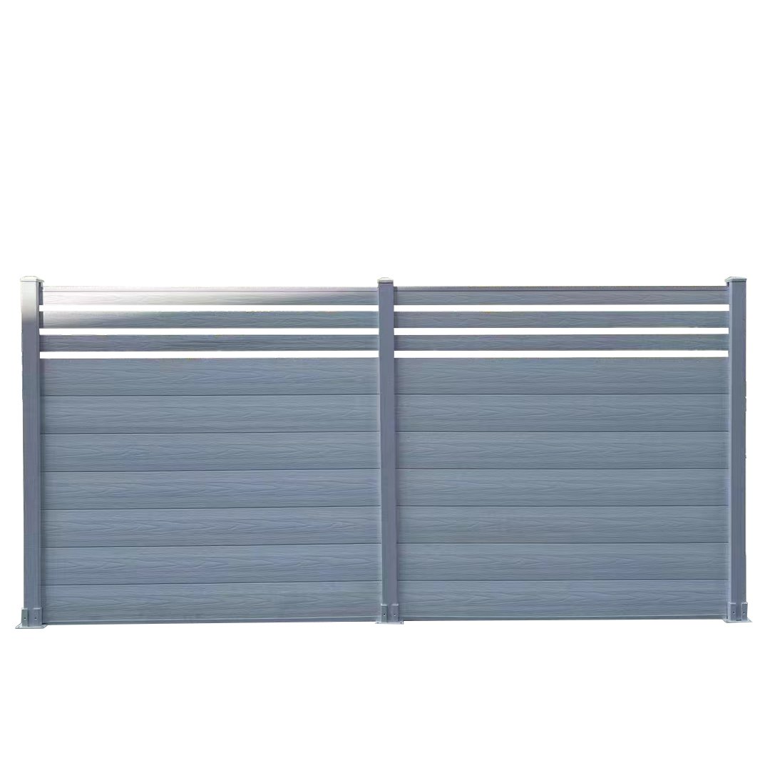 Outdoor waterproof privacy wpc fence garden white wood plastic composite pool fence