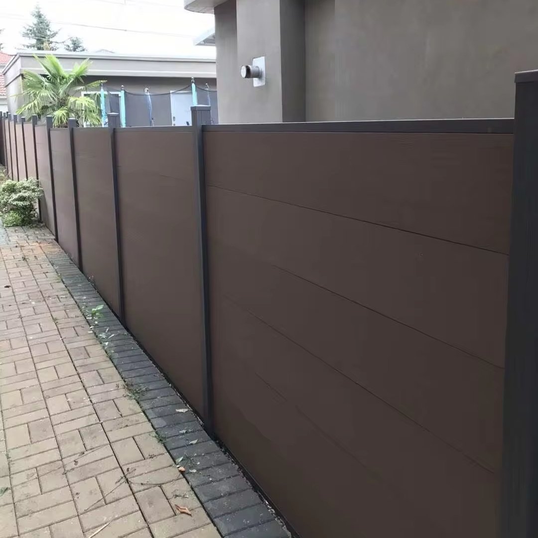 Outdoor waterproof privacy wpc fence garden white wood plastic composite pool fence