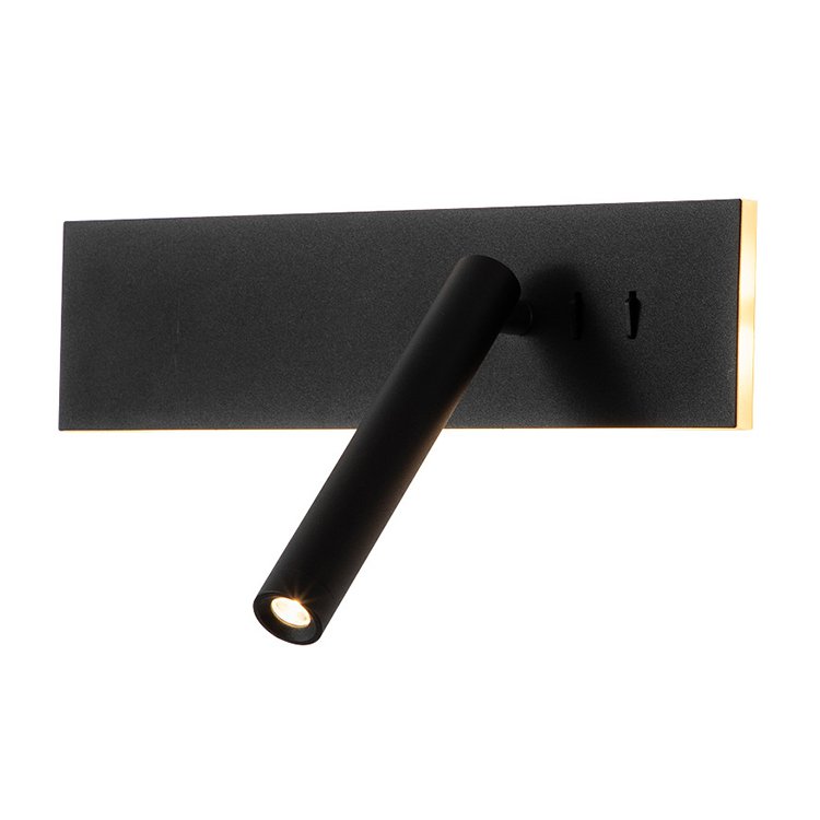 Bed wall lamp Bedroom creative with switch Strip rotary minimalist reading lamp Hotel living room TV wall lamp