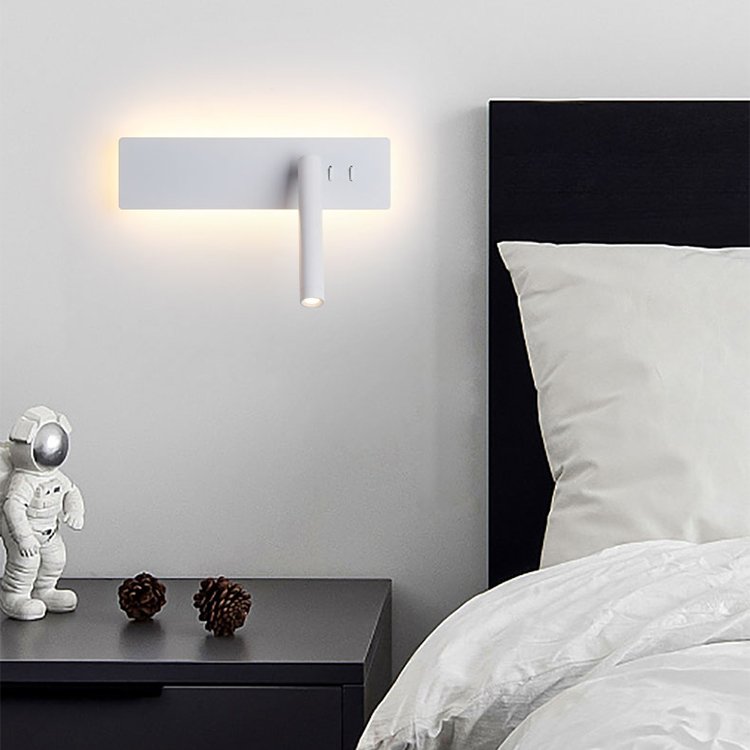 Bed wall lamp Bedroom creative with switch Strip rotary minimalist reading lamp Hotel living room TV wall lamp