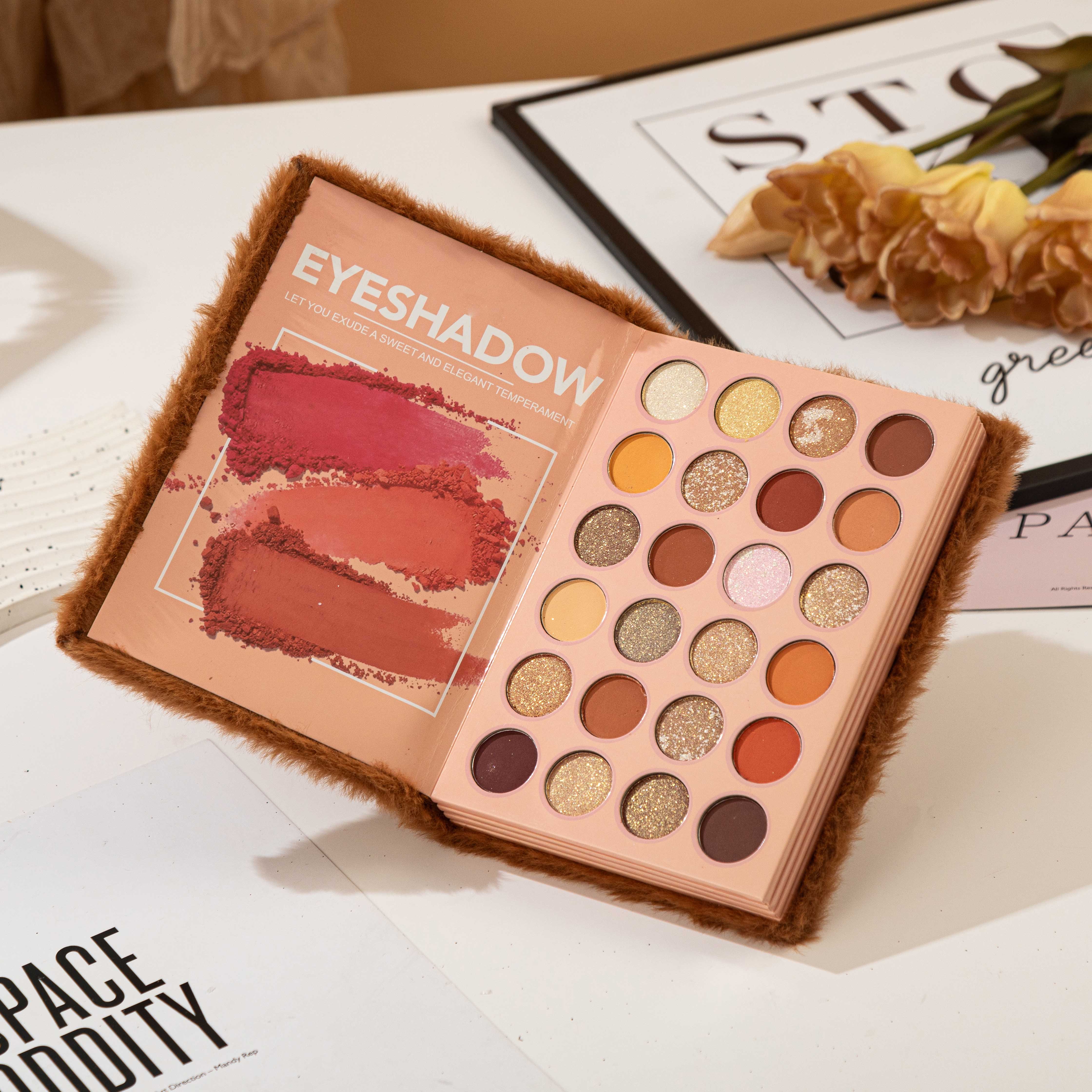 2024 New Arrival High Quality Eyeshadow Palette 4 in 1 Highlighter Blush 43 Colors Glitter Makeup Eye Shadow Book Private Label