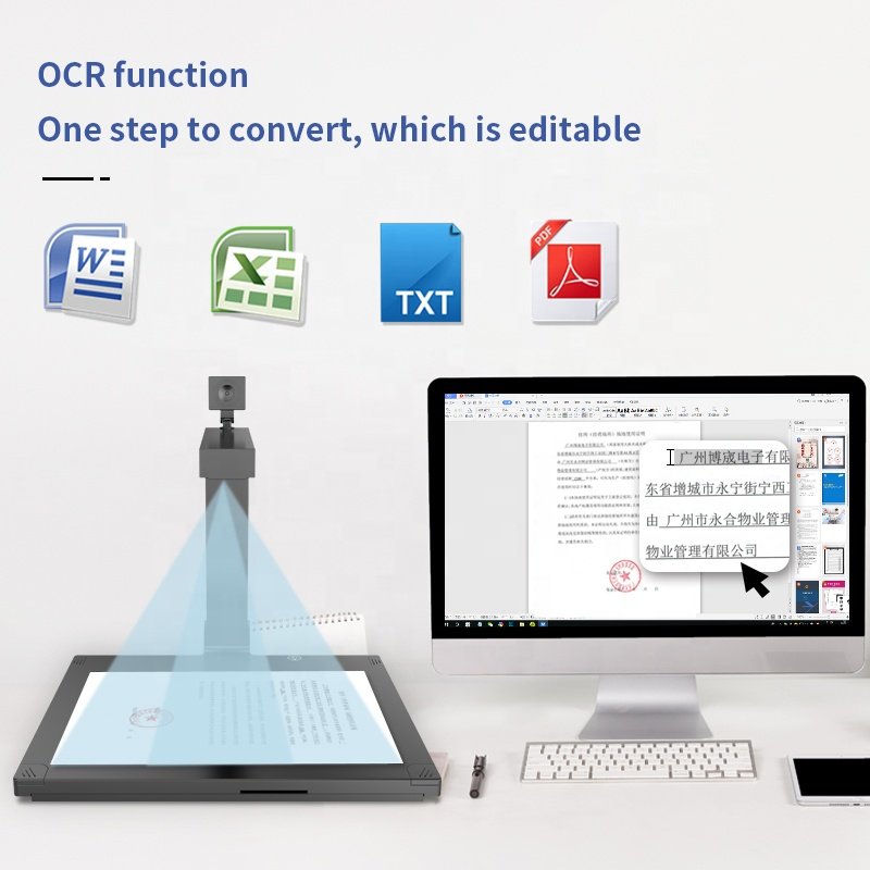 13MP 5MP Dual Camera OCR Usb Automatic Book Scanner A4 Portable Document Camera