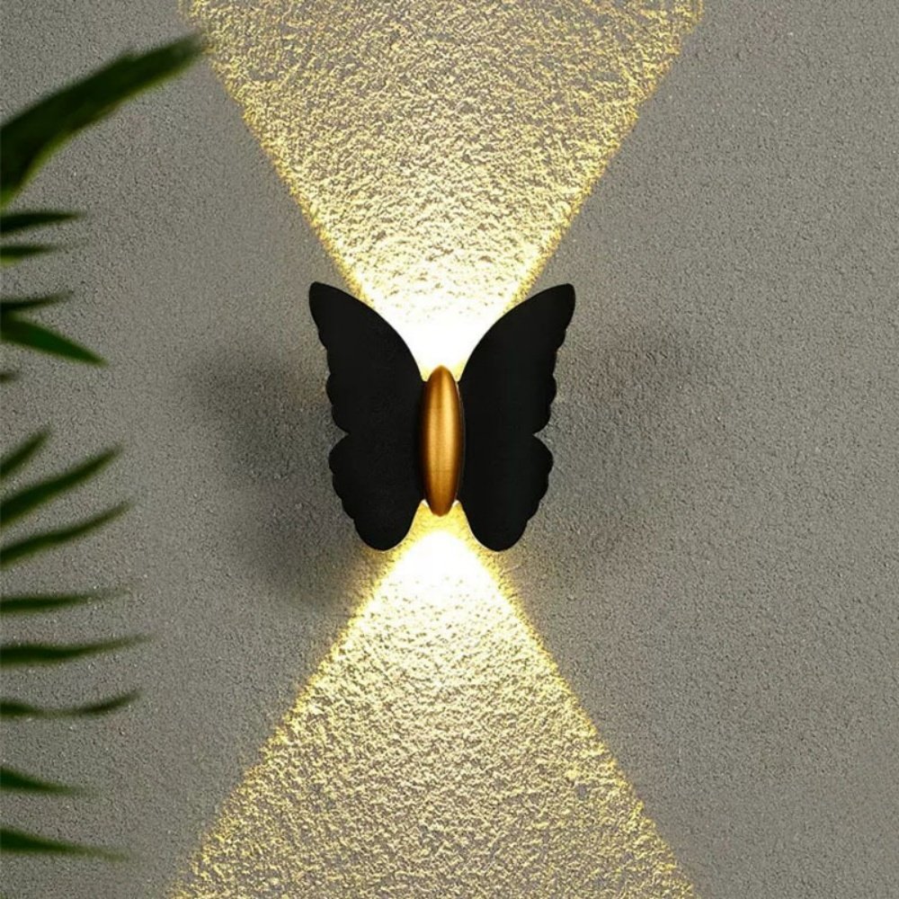 Modern Style LED Butterfly Waterproof Wall Lamp Creative Up And Down Lighting Study Bedroom Living Room Indoor And Outdoor
