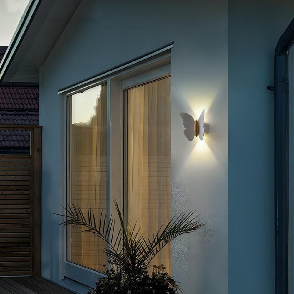 Modern Style LED Butterfly Waterproof Wall Lamp Creative Up And Down Lighting Study Bedroom Living Room Indoor And Outdoor