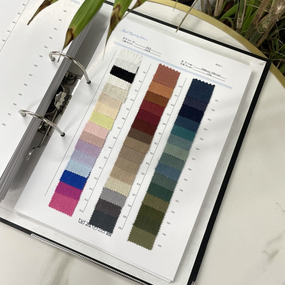 2025 Designer Clothing Fabric Sample Book Linen Cotton Book Fabric collection books