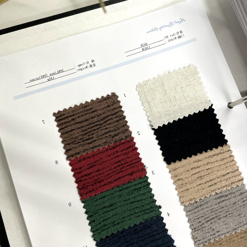 2025 Designer Clothing Fabric Sample Book Linen Cotton Book Fabric collection books