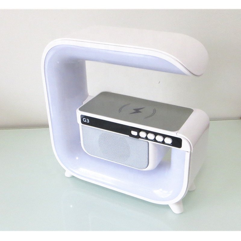 Lonvel New Design G Multi-function Wireless Speaker with Fast Wireless Charging Wake Up Lights G3 Speaker Rainbow Flashing Lamp