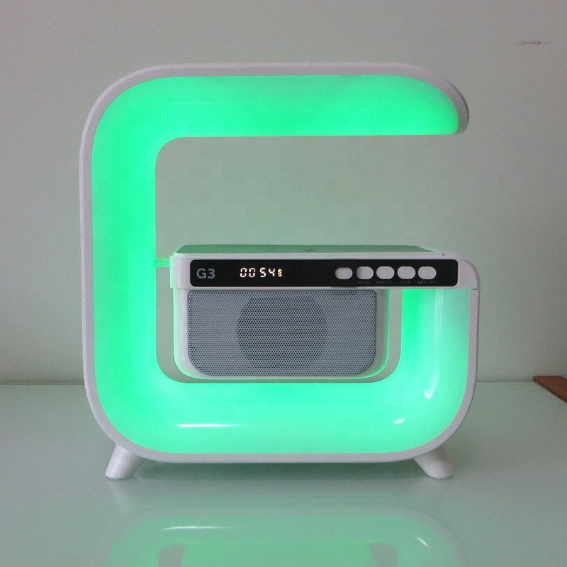 Lonvel New Design G Multi-function Wireless Speaker with Fast Wireless Charging Wake Up Lights G3 Speaker Rainbow Flashing Lamp