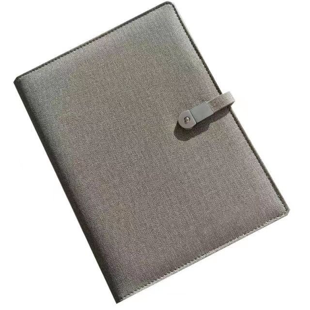 Multifunctional A5 PU Leather Wireless recharging Notebooks Rechargeable diary Customized Lighting Logo Power Bank Notebook