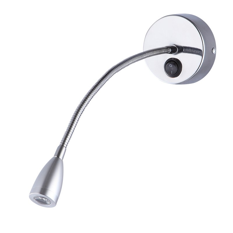 Wall Reading lamps Book Light for Reading in Bed LED Flexible Gooseneck Bed Lights Easy to Install silver wall light modern
