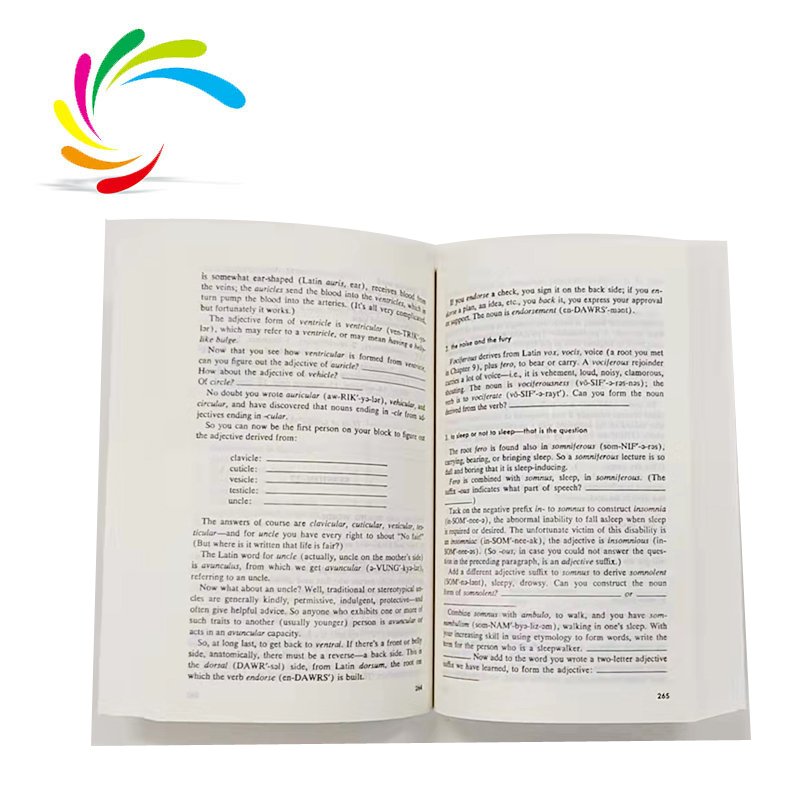 2022 New arrival paperback book light weight paper stock English study books printing for adults Word power made easy