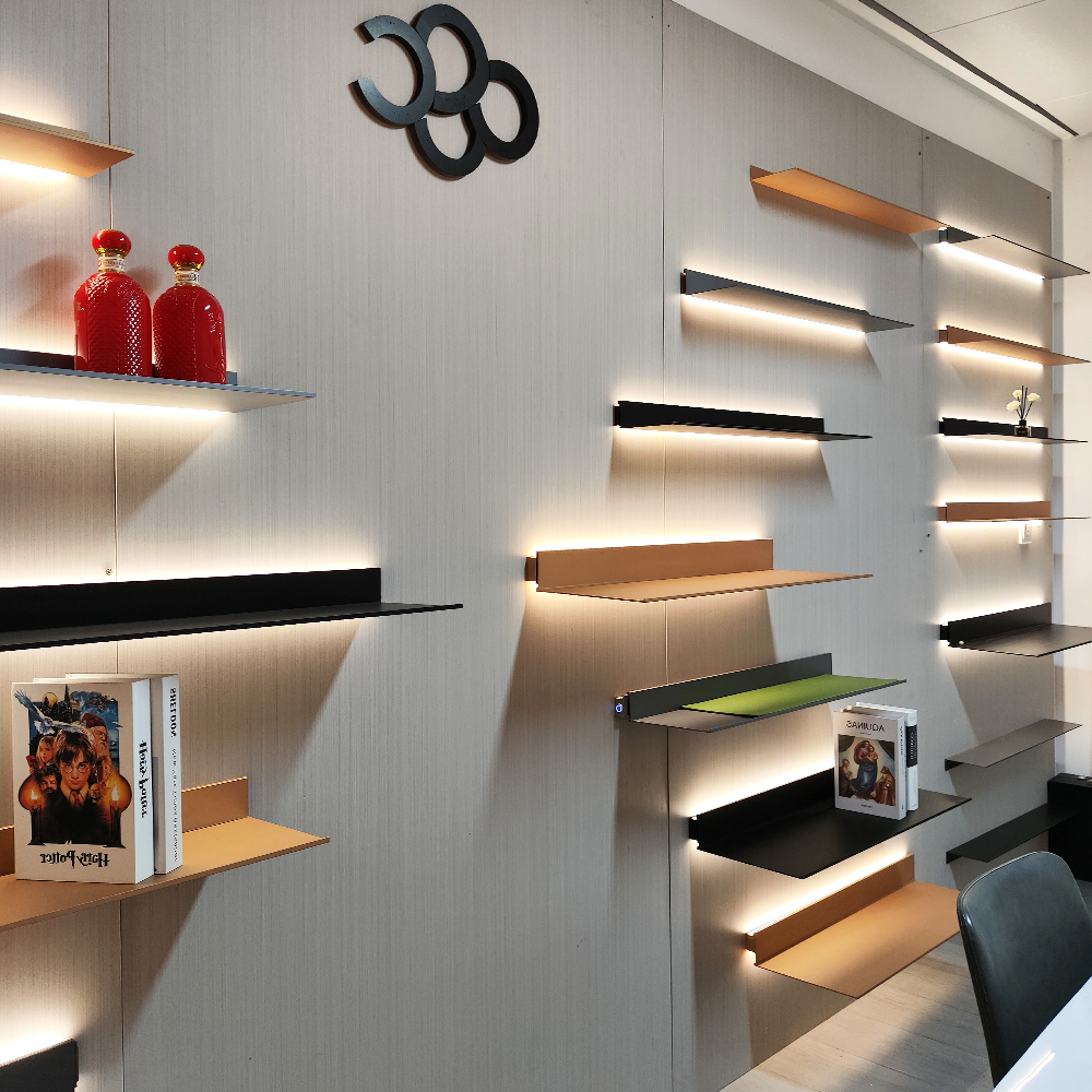 Aluminum Fixed Concealed Small Floating Wine Bar Shelf Kitchen For Wall Decor Floating Shelves With Brackets
