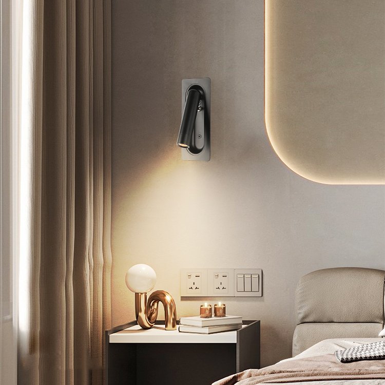 Hotel bedroom minimalist automatic switch embedded bedside wall lamp