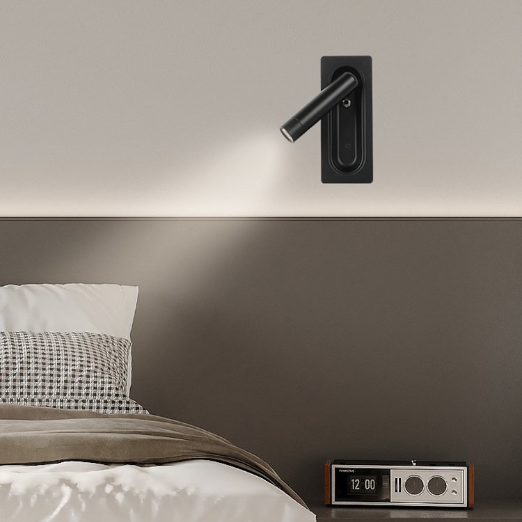 Hotel bedroom minimalist automatic switch embedded bedside wall lamp
