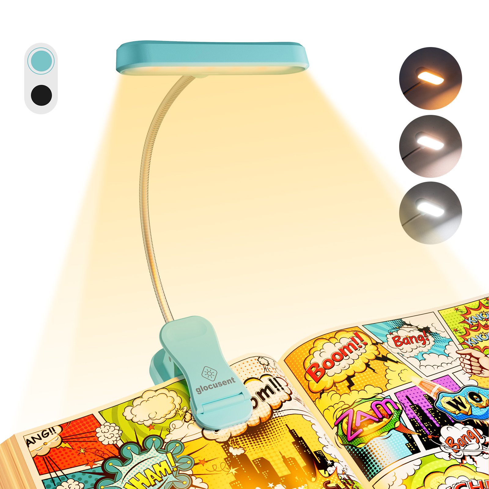 Wholesale patented owner mini clip on book led light rechargeable dimmable clip on bedside book reading lamp light