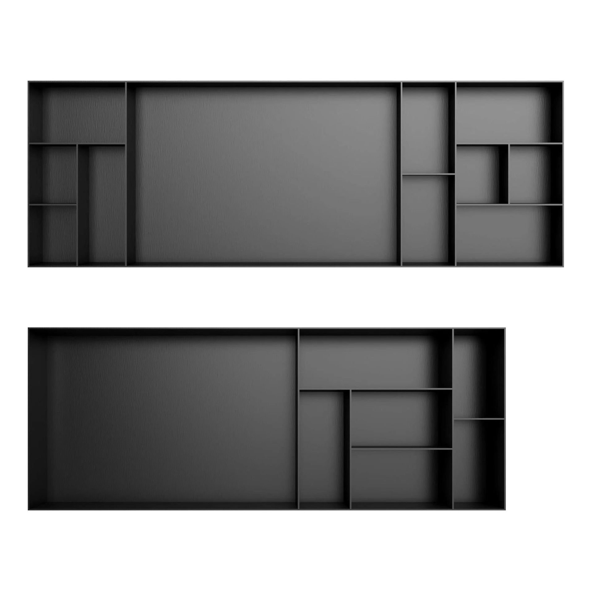 Customizable Sizes Available Wall Metal And Wood Book Shelves With TV Unit Can Be Added With Light Strip For Less Space
