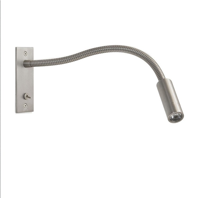 Hotel decoration recessed metal hose wall lamp with switch bedroom head led reading hose spotlights