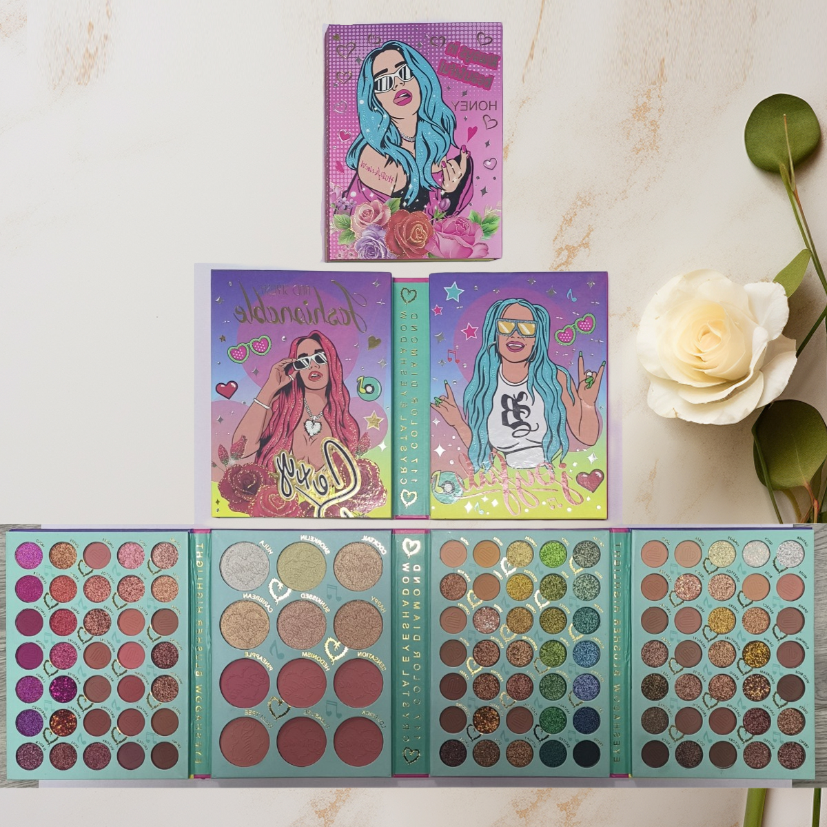 2024 Newest 117 color karol G shadows palette makeup book palette High Pigmented selena palette maquillage paleta de sombra