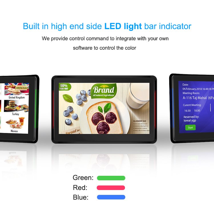Meeting Room 10.1 Inch Android Interactive Touch Screen Poe Wall Mount Display Adjustable LCD Lighting Smart Conference Tablet