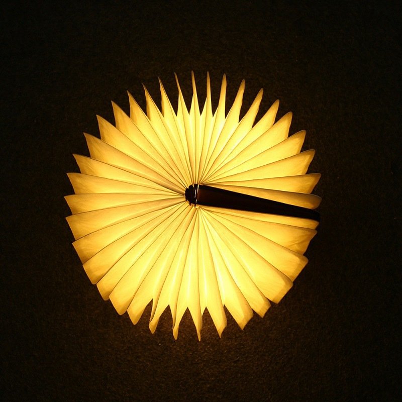Reading Book Shaped Light Custom Portable Led Book Lamp Folding Book Lamp With USB Rechargeable Wooden Cover Night Lamp Lights
