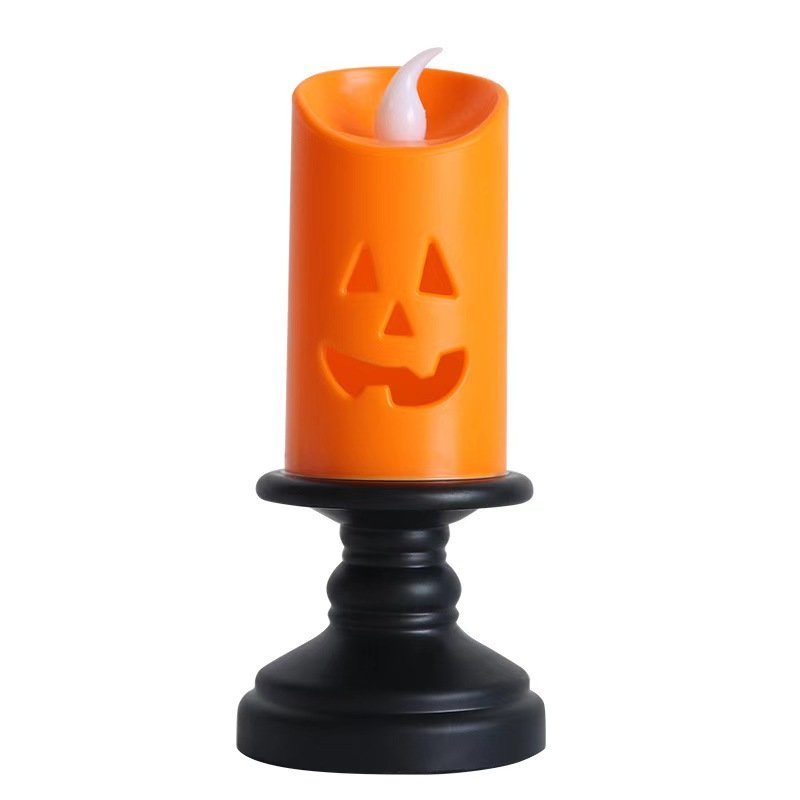 Halloween Pumpkin LED Electronic Candle Lamp Creative Oil Lamp Nightlight New Wind Decorative Candlestick Ornament Night Lights