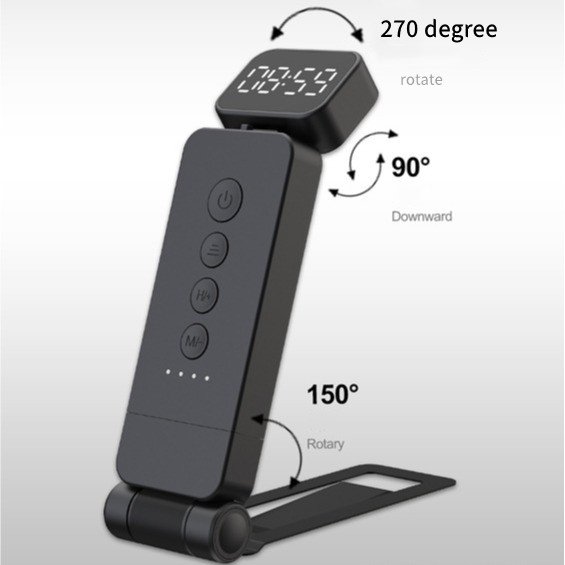 Time display Portable LED Book Night Light Folding Mini Reading Lights USB Rechargeable Clip Bookmark Light