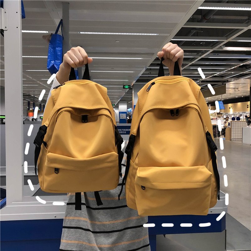 Custom Logo Solid Color Fashion Nylon Backpack For Women Light Backpack College Girl Popular Brands Backpack Casual Travel Bag