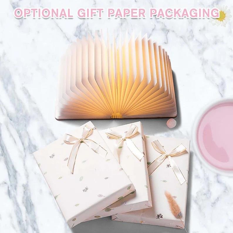Gift Items/Cute Night Light Novelty Custom Wooden Engraved LED Book Light Folding Book Shape Lamp